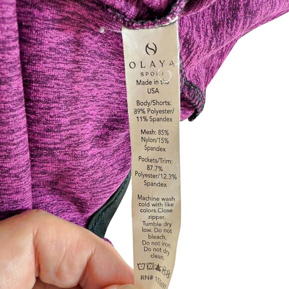 Olaya Sport Athletic Reflect Dress Mesh Panel Zip Collar XXL Tennis Golf Magenta - Picture 9 of 10